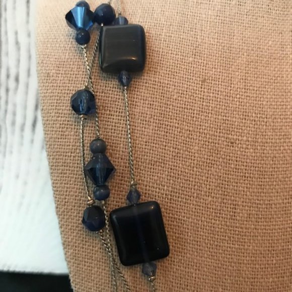 Lia Sophia - Cobalt Blue Glass Beaded Necklace - Picture 2 of 3